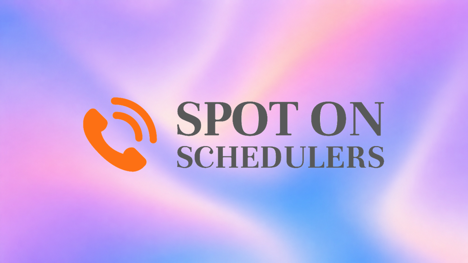 Spot On Schedulers logo on a gradient background