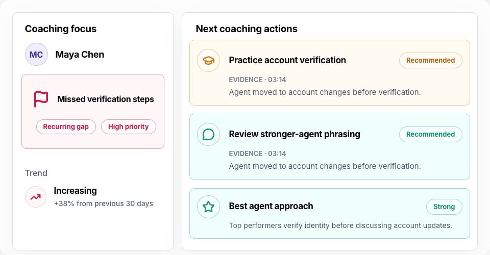 EmberQA coaching focus and next coaching actions